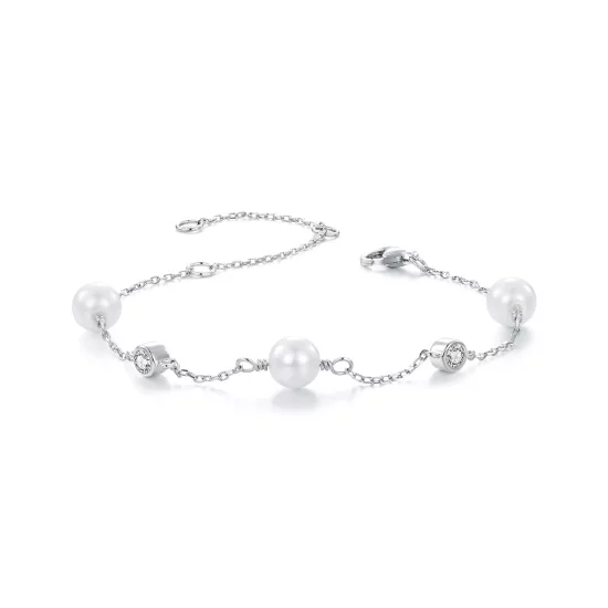 (imagen para) Pulsera Sea Rhythm de 0,1 ct estilo PANDORA (con un certificado) - MSB017