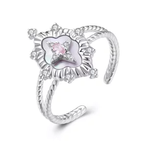 Anillo abierto con concha rosa estilo PANDORA Starlight - YIR244-E (imagen para) Anillo abierto con concha rosa estilo PANDORA Starlight - YIR244-E