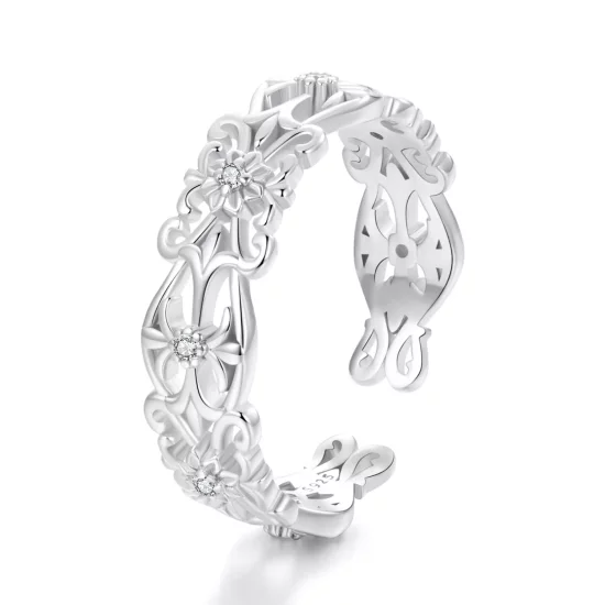 (imagen para) Anillo ancho con diseño de palacio estilo vintage de PANDORA - BSR575-E