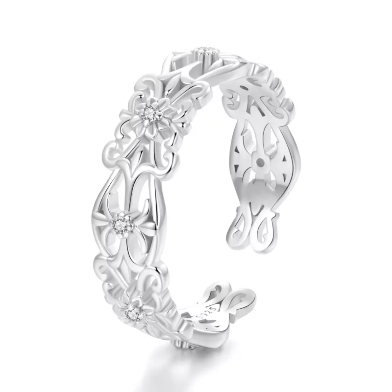 (imagen para) Anillo ancho con diseño de palacio estilo vintage de PANDORA - BSR575-E