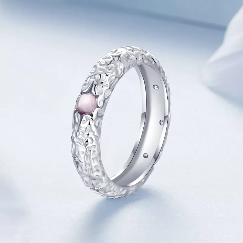 (imagen para) Anillo ancho texturizado estilo PANDORA - BSR604 - Ver 2