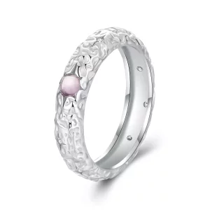 Anillo ancho texturizado estilo PANDORA - BSR604 (imagen para) Anillo ancho texturizado estilo PANDORA - BSR604