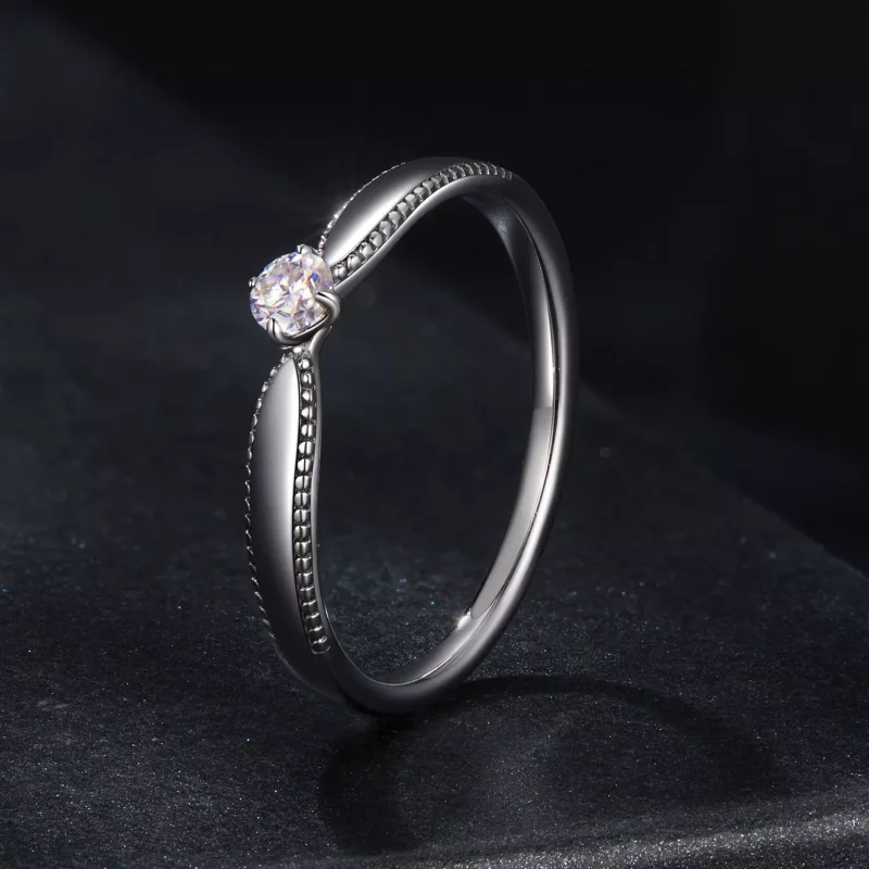 (imagen para) Anillo brillante exquisito estilo PANDORA (un certificado) - MSR062 - Ver 2