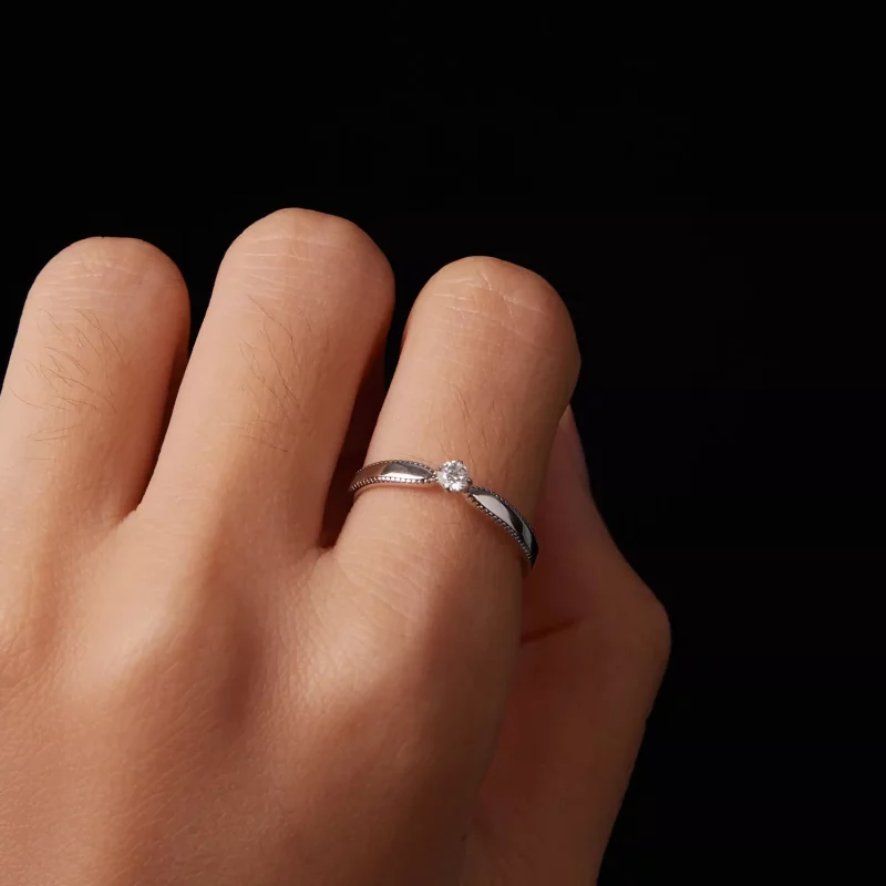 (imagen para) Anillo brillante exquisito estilo PANDORA (un certificado) - MSR062 - Ver 4