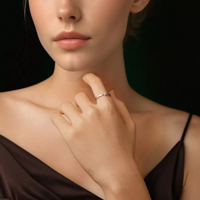 (imagen para) Anillo brillante exquisito estilo PANDORA (un certificado) - MSR062 - Ver 6