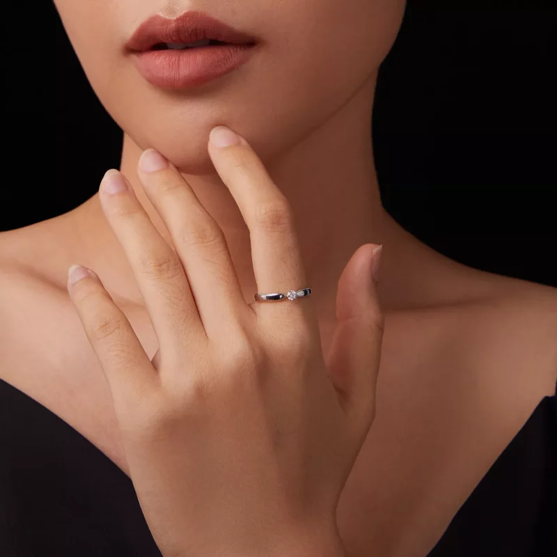 (imagen para) Anillo brillante exquisito estilo PANDORA (un certificado) - MSR062 - Ver 8