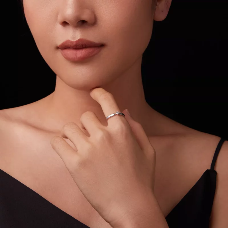 (imagen para) Anillo brillante exquisito estilo PANDORA (un certificado) - MSR062 - Ver 9