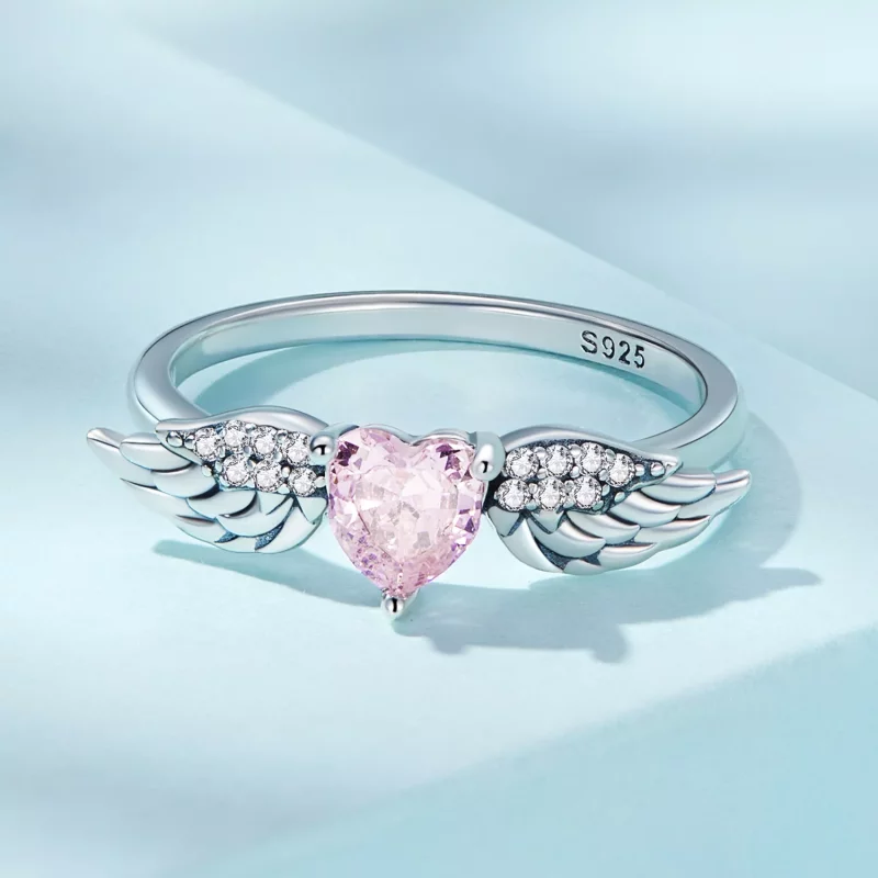 (imagen para) Anillo con alas de corazón estilo PANDORA - SCR874 - Ver 8