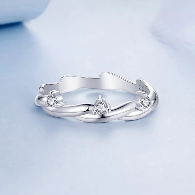 (imagen para) Anillo con cordón de botón sencillo estilo PANDORA - BSR586 - Ver 4