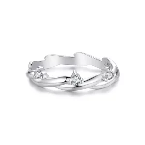 Anillo con cordón de botón sencillo estilo PANDORA - BSR586 (imagen para) Anillo con cordón de botón sencillo estilo PANDORA - BSR586