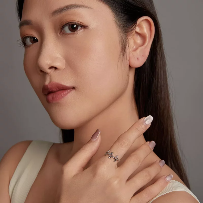 (imagen para) Anillo con forma de hoja estilo PANDORA - BSR581 - Ver 3