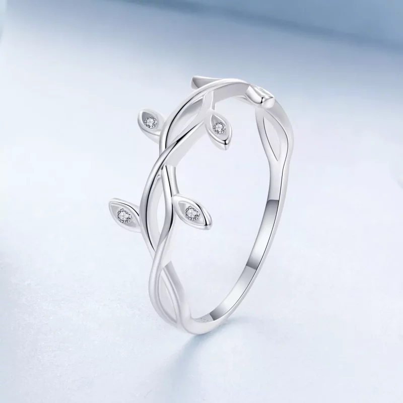 (imagen para) Anillo con forma de hoja estilo PANDORA - BSR581 - Ver 2