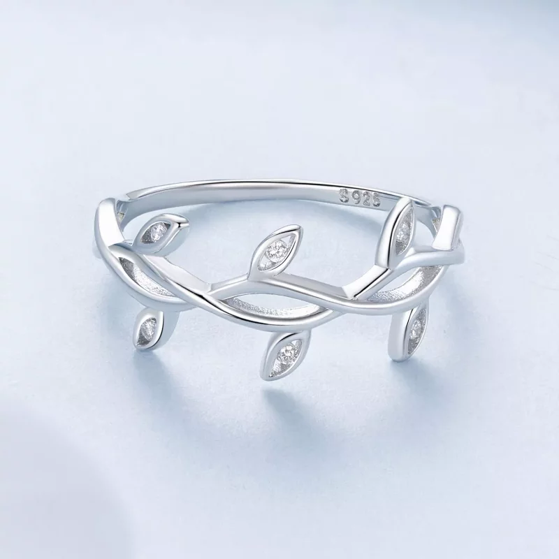 (imagen para) Anillo con forma de hoja estilo PANDORA - BSR581 - Ver 4
