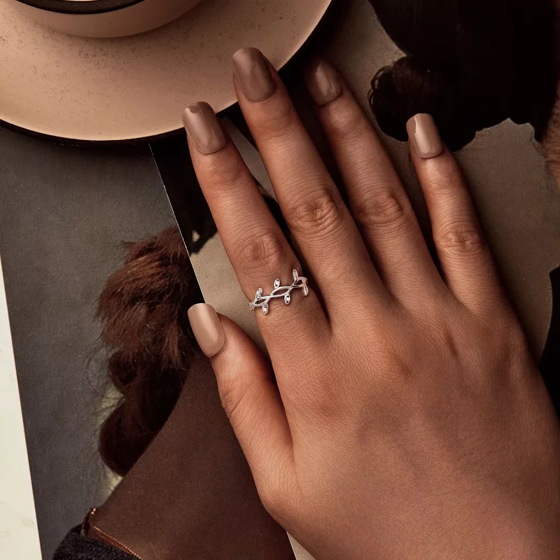 (imagen para) Anillo con forma de hoja estilo PANDORA - BSR581 - Ver 5