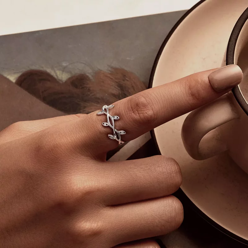 (imagen para) Anillo con forma de hoja estilo PANDORA - BSR581 - Ver 6