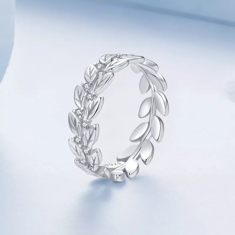 (imagen para) Anillo con forma de hoja estilo PANDORA - BSR600 - Ver 2
