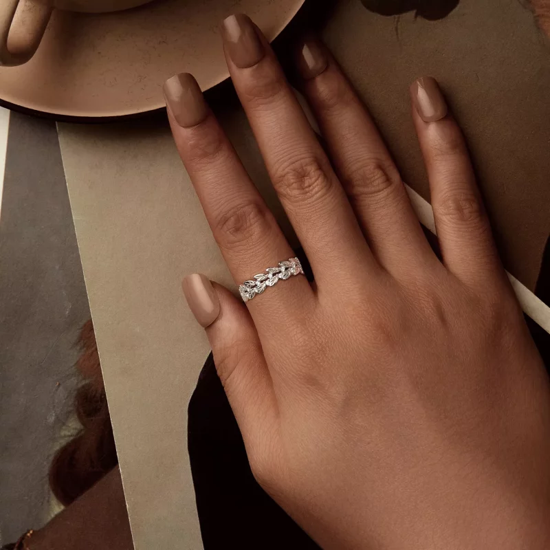 (imagen para) Anillo con forma de hoja estilo PANDORA - BSR600 - Ver 5