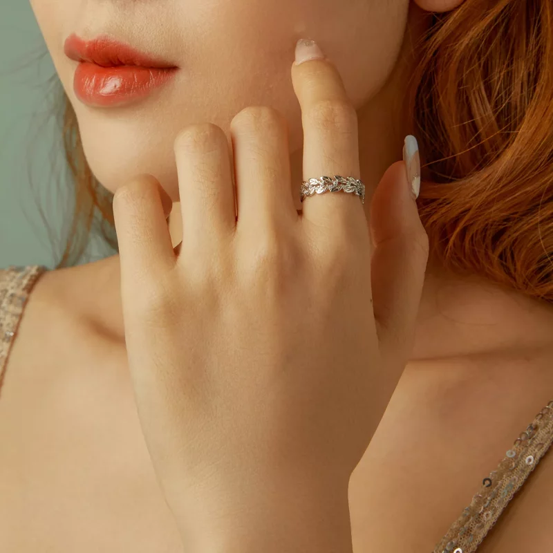 (imagen para) Anillo con forma de hoja estilo PANDORA - BSR600 - Ver 10