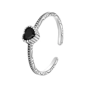 Anillo de apertura Corazón de las tinieblas estilo PANDORA - SCR1074-E (imagen para) Anillo de apertura Corazón de las tinieblas estilo PANDORA - SCR1074-E
