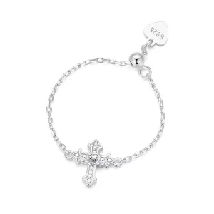 Anillo de cadena cruzada estilo PANDORA - SCR1053-E (imagen para) Anillo de cadena cruzada estilo PANDORA - SCR1053-E