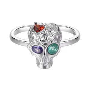 (imagen para) Anillo de calavera estilo PANDORA - BSR607-E