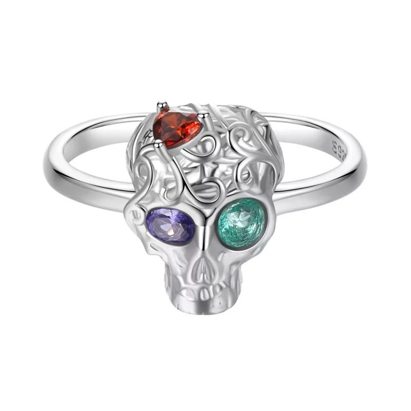 (imagen para) Anillo de calavera estilo PANDORA - BSR607-E