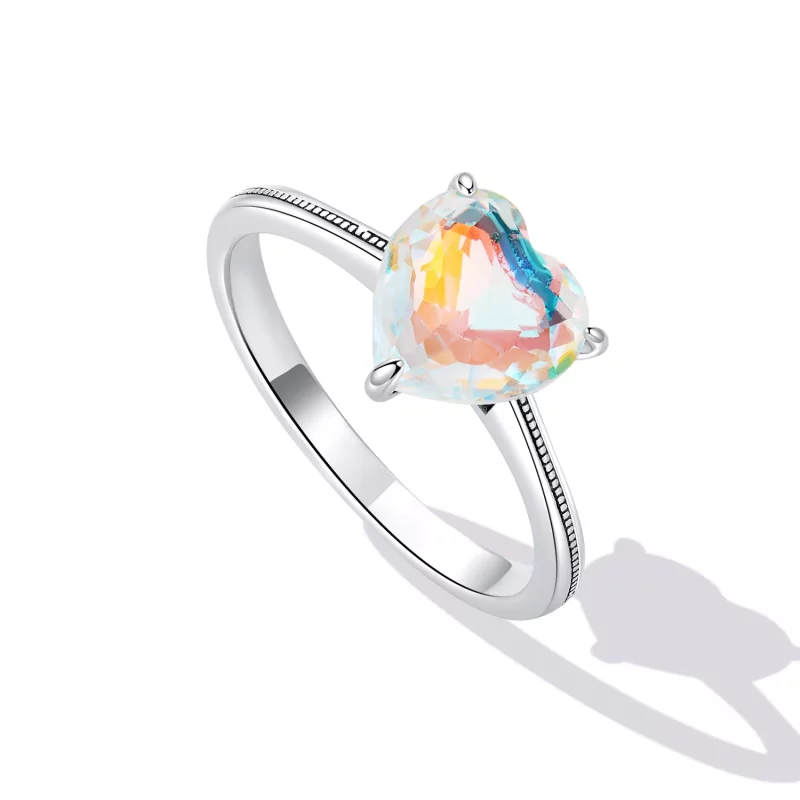 (imagen para) Anillo de corazón colorido estilo PANDORA - BSR252 - Ver 5