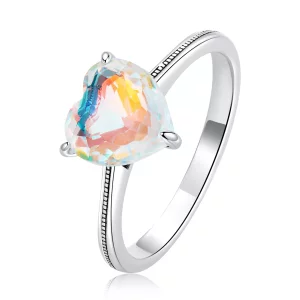 (imagen para) Anillo de corazón colorido estilo PANDORA - BSR252