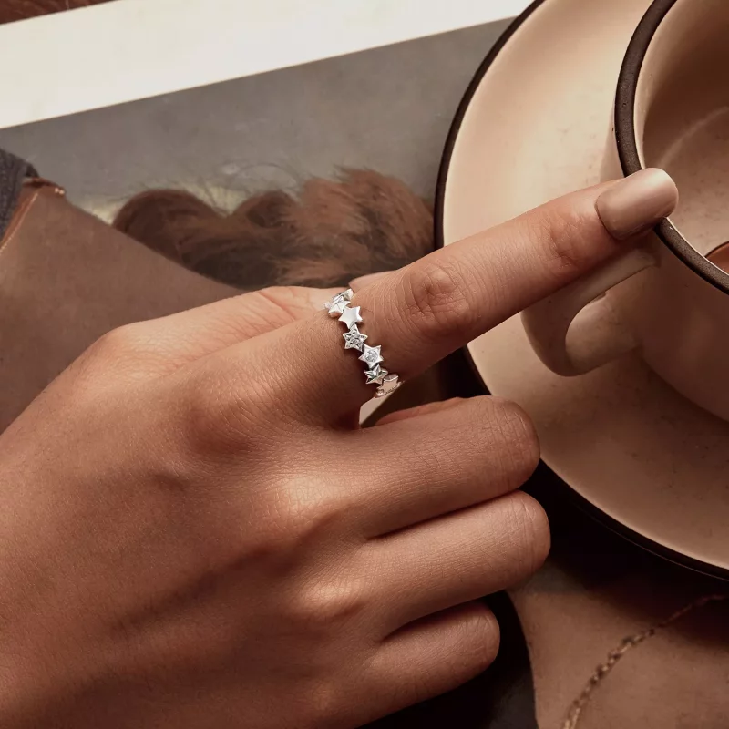 (imagen para) Anillo de estrella estilo PANDORA - BSR585 - Ver 6