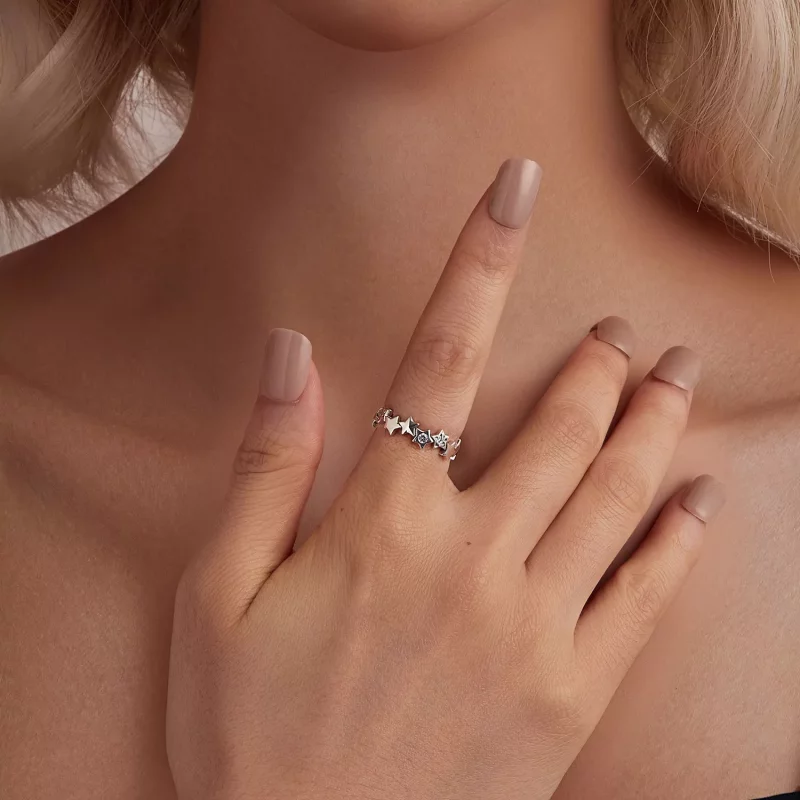 (imagen para) Anillo de estrella estilo PANDORA - BSR585 - Ver 7