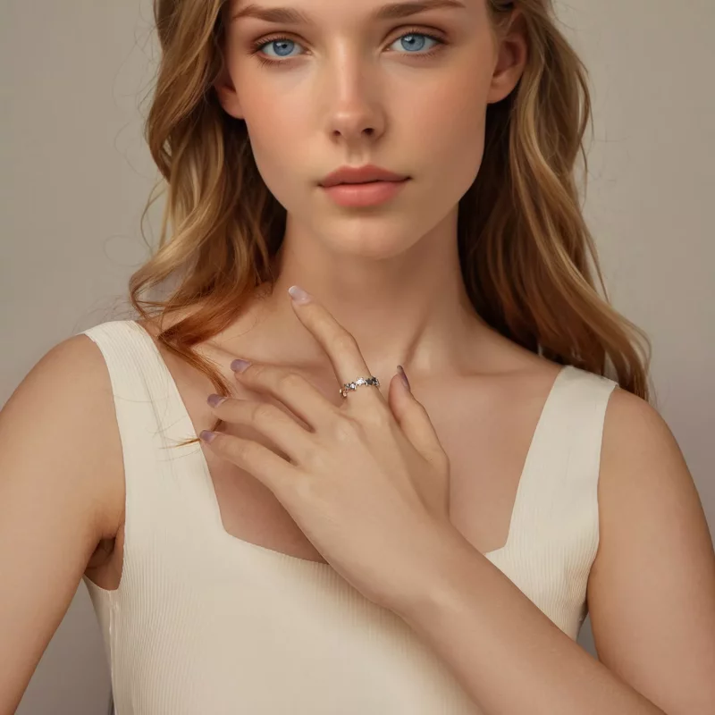 (imagen para) Anillo de estrella estilo PANDORA - BSR585 - Ver 9