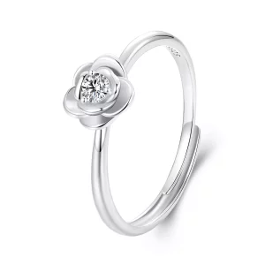 (imagen para) Anillo de moissanita rosa de 0,1 ct estilo PANDORA (con un certificado) - MSR054-E