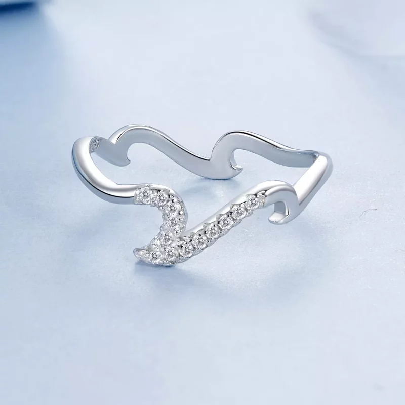(imagen para) Anillo de olas estilo PANDORA - BSR587 - Ver 4