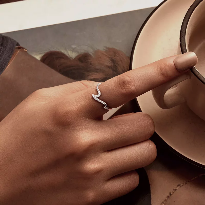 (imagen para) Anillo de olas estilo PANDORA - BSR587 - Ver 6