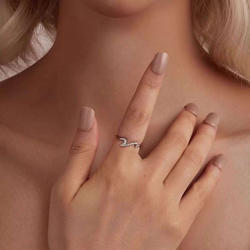 (imagen para) Anillo de olas estilo PANDORA - BSR587 - Ver 7