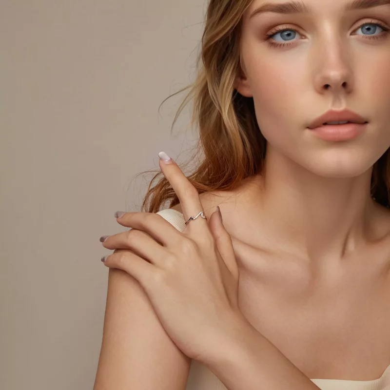 (imagen para) Anillo de olas estilo PANDORA - BSR587 - Ver 9
