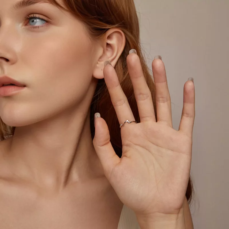 (imagen para) Anillo de olas estilo PANDORA - BSR587 - Ver 10
