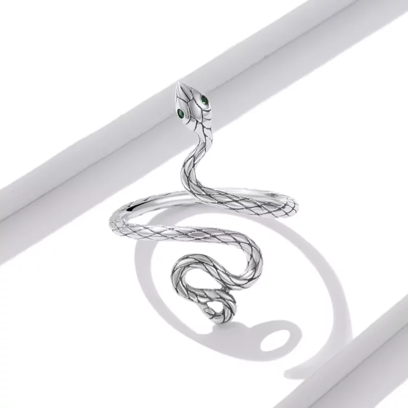 (imagen para) Anillo de serpiente de plata estilo PANDORA - BSR199 - Ver 2