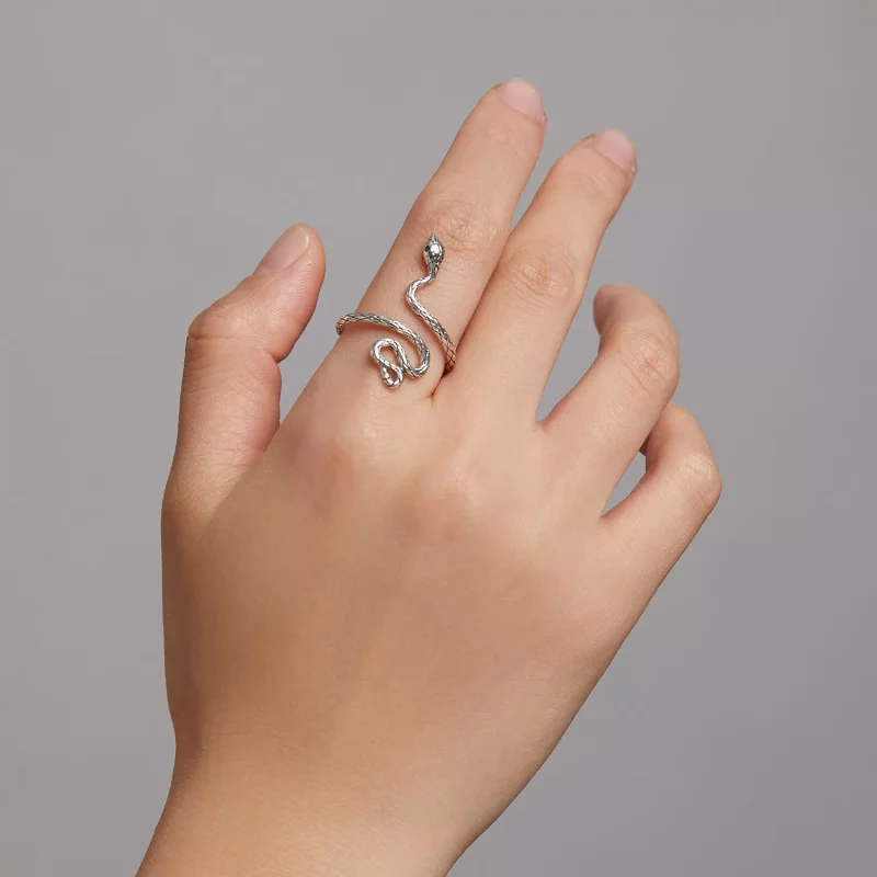 (imagen para) Anillo de serpiente de plata estilo PANDORA - BSR199 - Ver 8