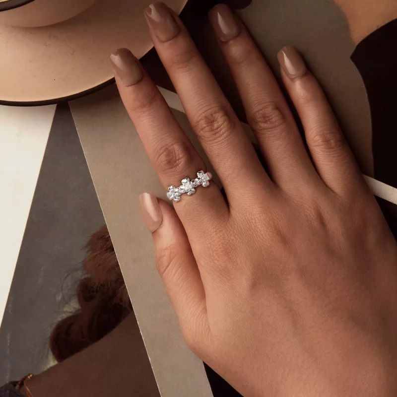 (imagen para) Anillo de trébol de cuatro hojas estilo PANDORA - SCR1045 - Ver 4