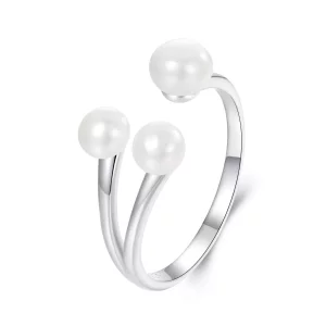 Anillo elegante de perlas estilo PANDORA - BSR574-E (imagen para) Anillo elegante de perlas estilo PANDORA - BSR574-E
