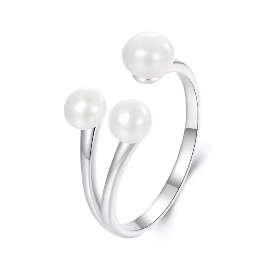 (imagen para) Anillo elegante de perlas estilo PANDORA - BSR574-E