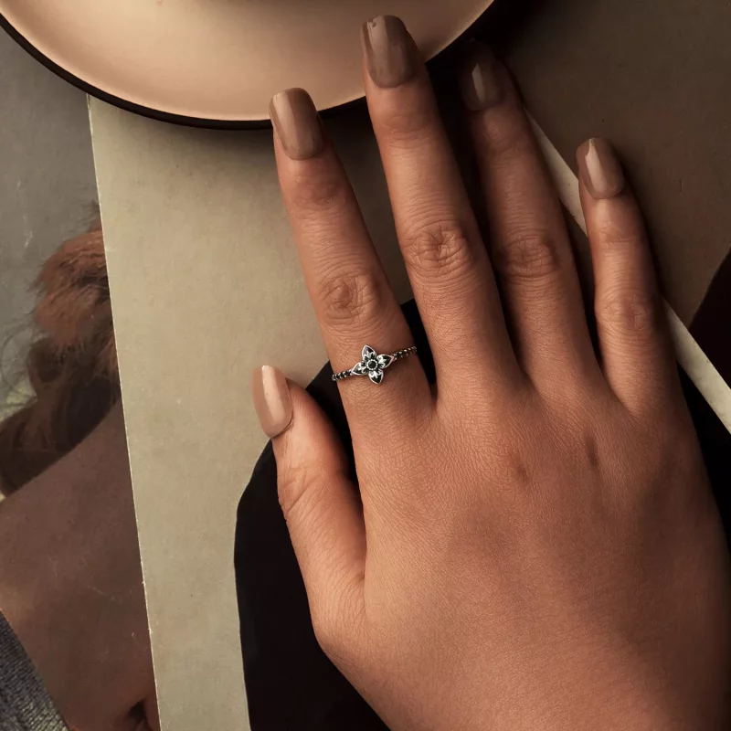(imagen para) Anillo Flor de Noche Estilo PANDORA - SCR1075 - Ver 6