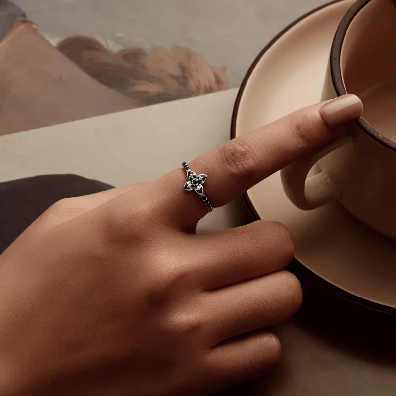 (imagen para) Anillo Flor de Noche Estilo PANDORA - SCR1075 - Ver 7