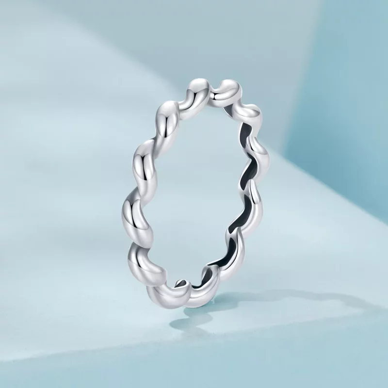 (imagen para) Anillo metálico trenzado estilo PANDORA - SCR1047 - Ver 2