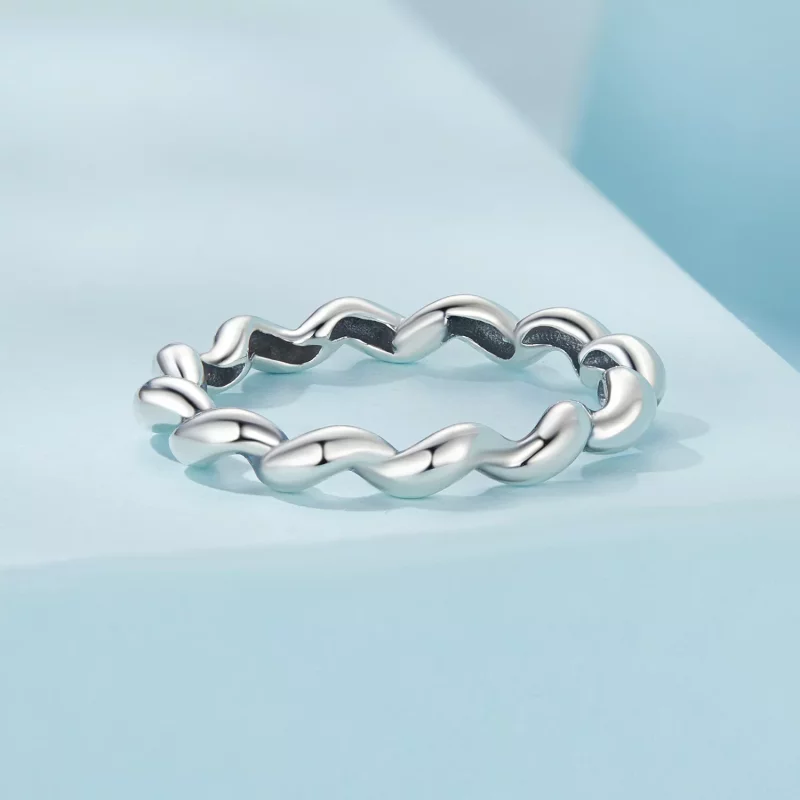 (imagen para) Anillo metálico trenzado estilo PANDORA - SCR1047 - Ver 3