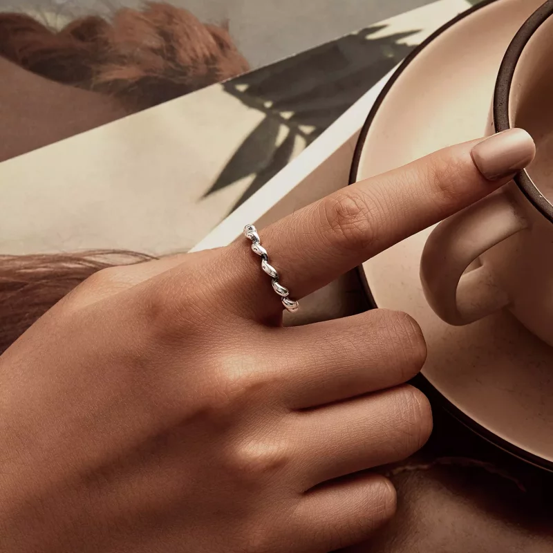 (imagen para) Anillo metálico trenzado estilo PANDORA - SCR1047 - Ver 5