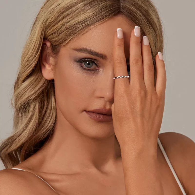 (imagen para) Anillo metálico trenzado estilo PANDORA - SCR1047 - Ver 7