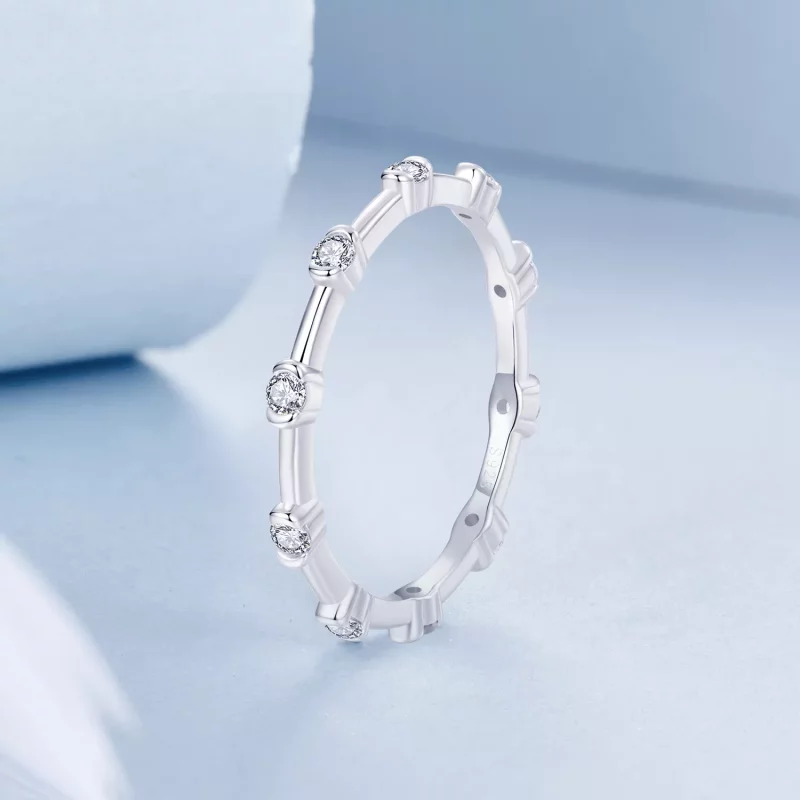 (imagen para) Anillo sencillo pequeño exquisito estilo PANDORA - BSR576 - Ver 2
