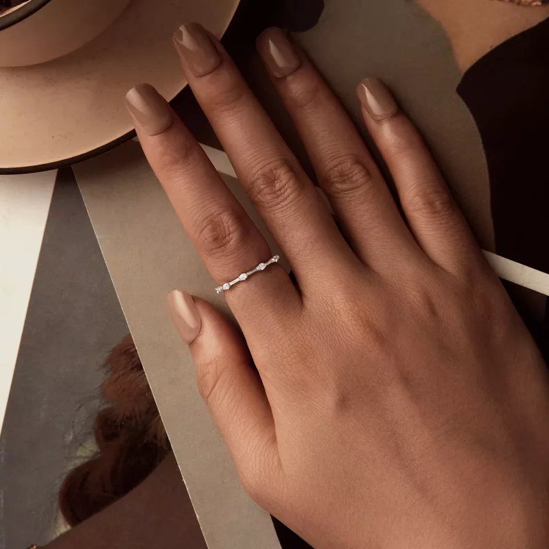 (imagen para) Anillo sencillo pequeño exquisito estilo PANDORA - BSR576 - Ver 4